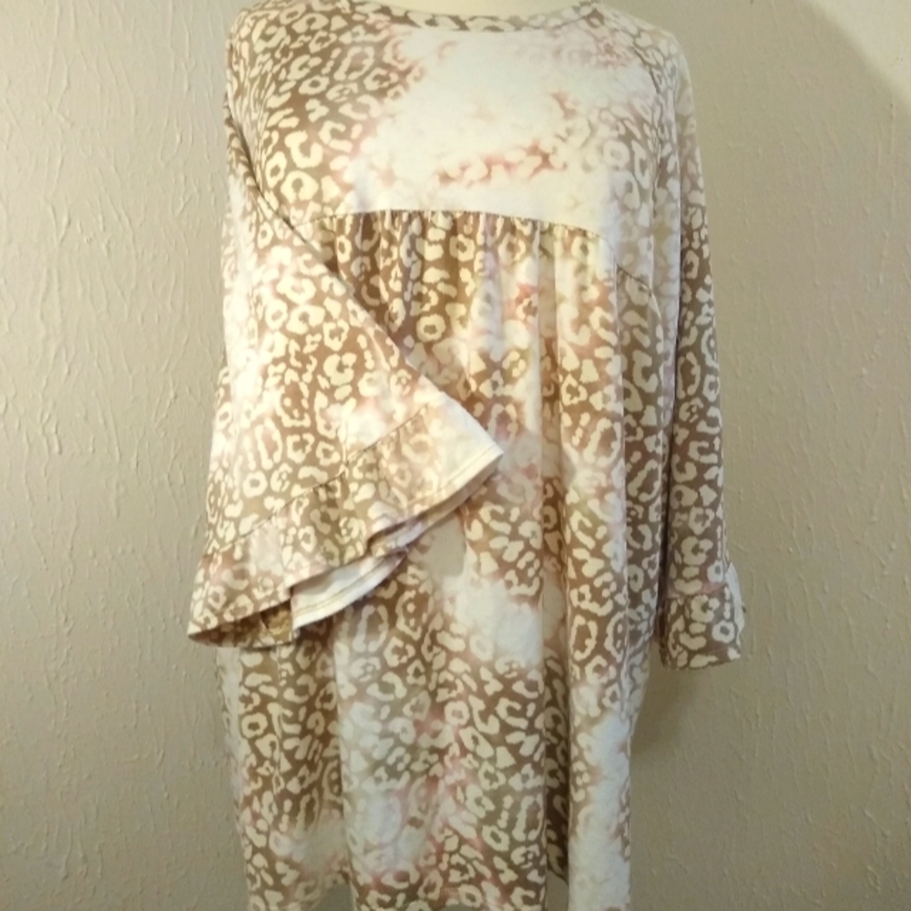 Crepas Animal Print Babydoll Tunic Size 6x - image 1
